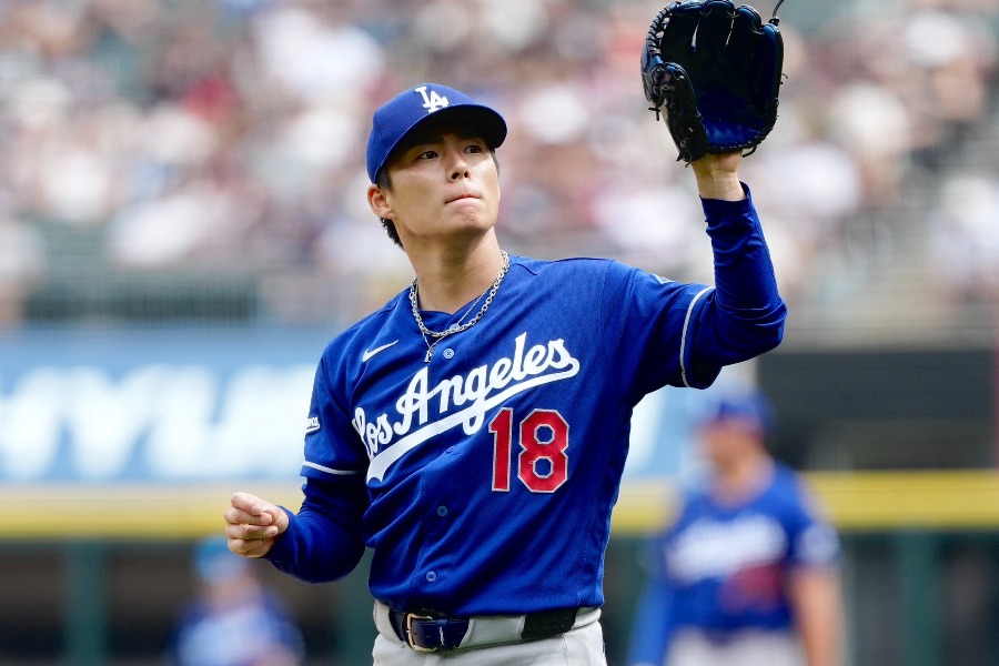 Wソックス戦に先発し、7勝目を挙げたドジャース・山本由伸【写真:黒澤崇】