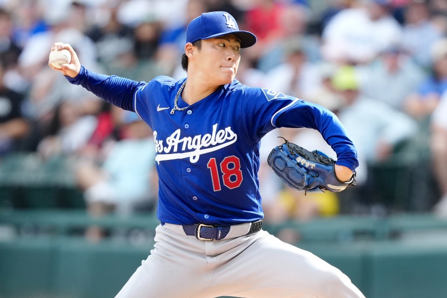 Wソックス戦に先発したドジャース・山本由伸【写真:黒澤崇】