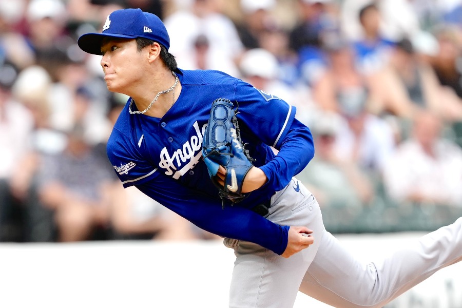 Wソックス戦に先発したドジャース・山本由伸【写真：黒澤崇】
