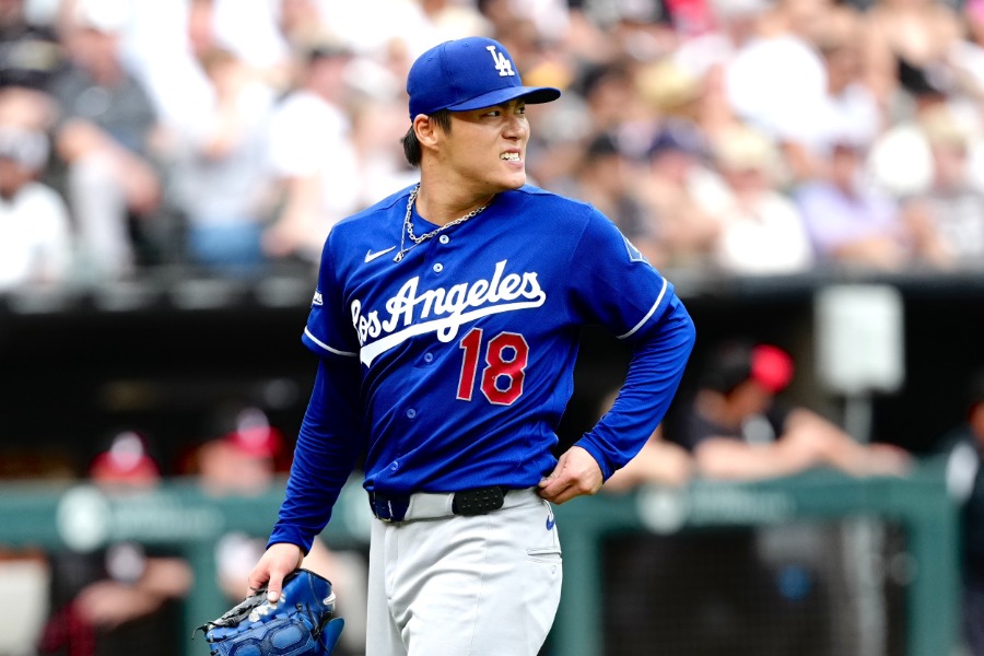 Wソックス戦に先発したドジャース・山本由伸【写真:黒澤崇】