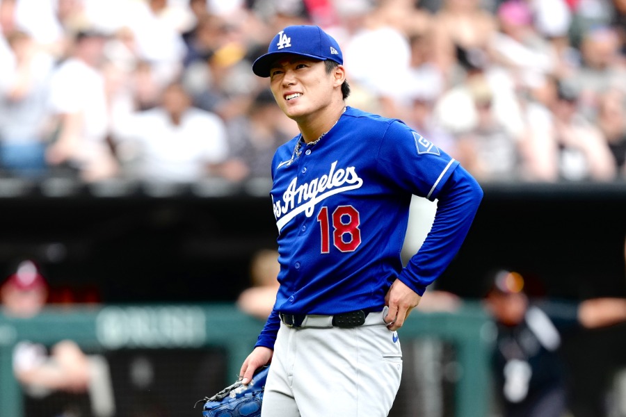 Wソックス戦に先発したドジャース・山本由伸【写真:黒澤崇】