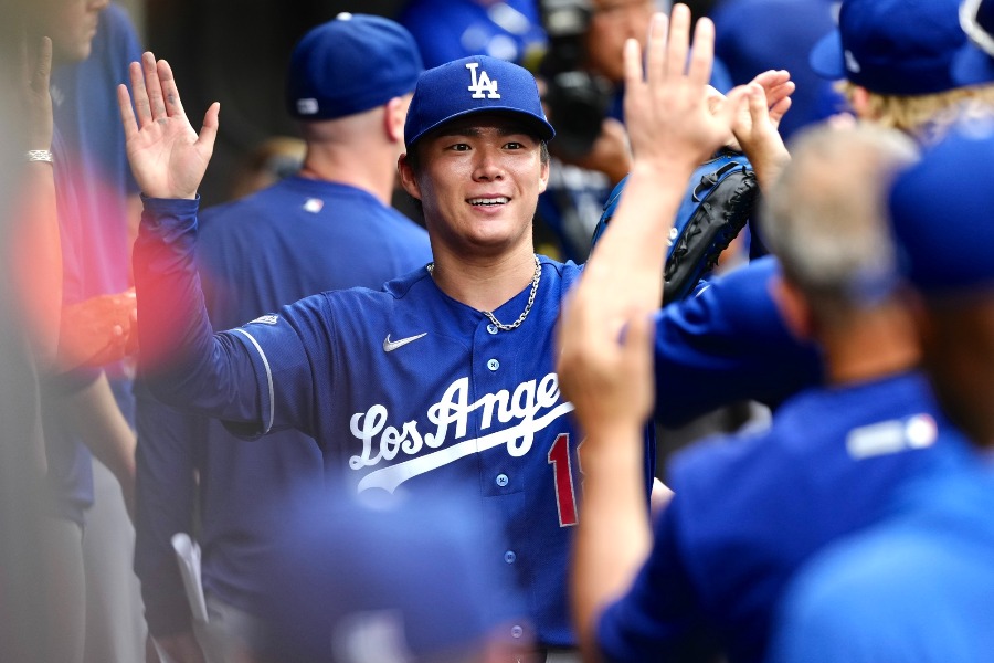 Wソックス戦に先発し、7勝目を挙げたドジャース・山本由伸【写真:黒澤崇】