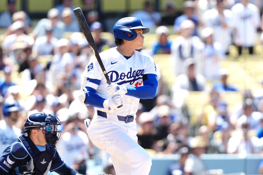レイズ戦に出場したドジャース・大谷翔平【写真：黒澤崇】