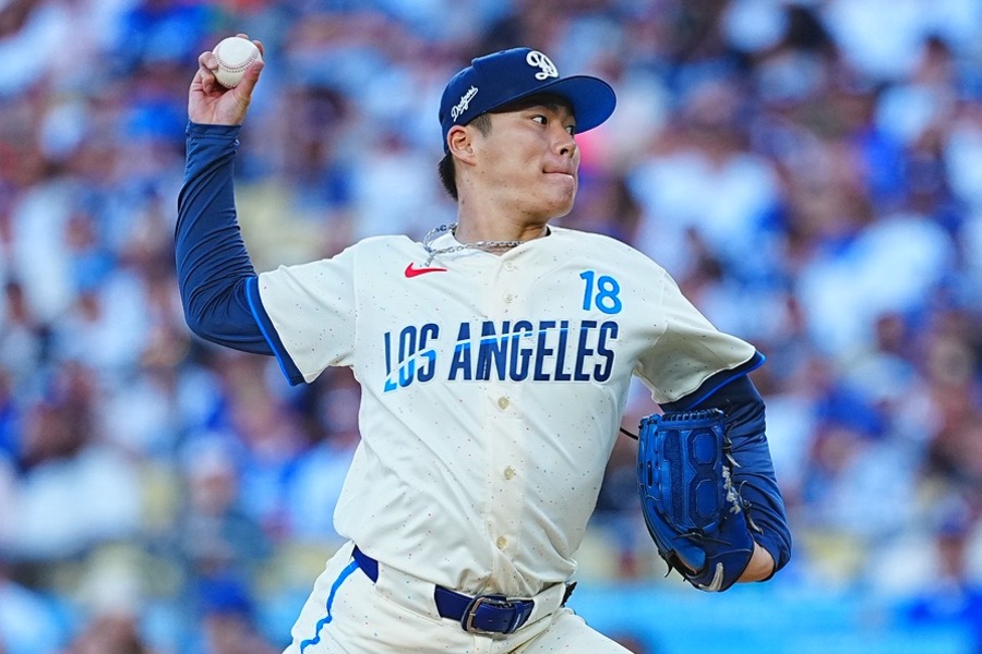 オリオールズ戦に先発したドジャース・山本由伸【写真:荒川祐史】