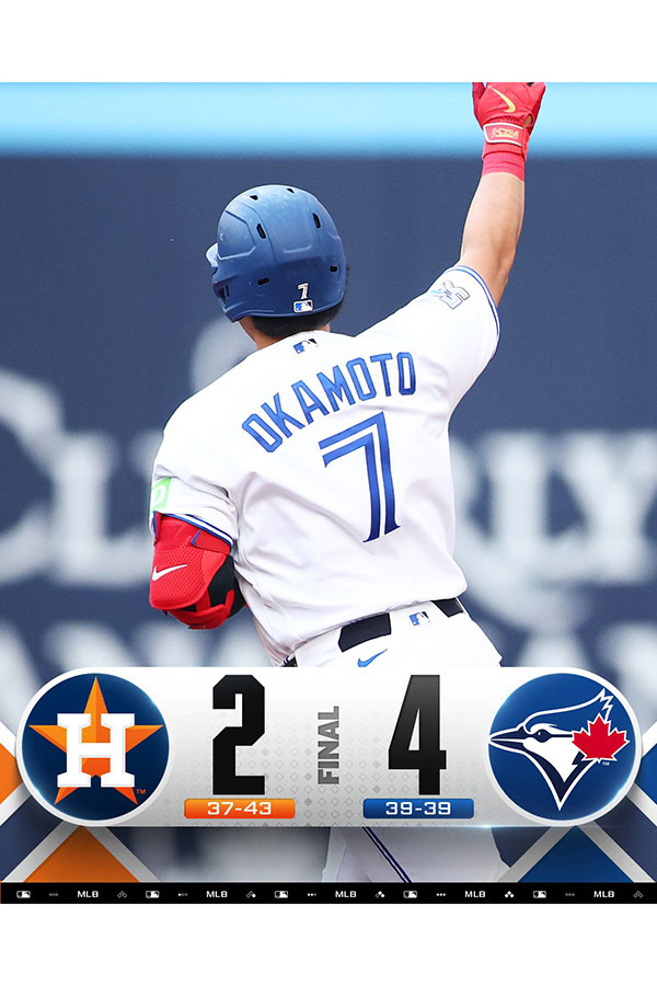 Bジェイズがアストロズに勝利【写真:MLB公式Xより】