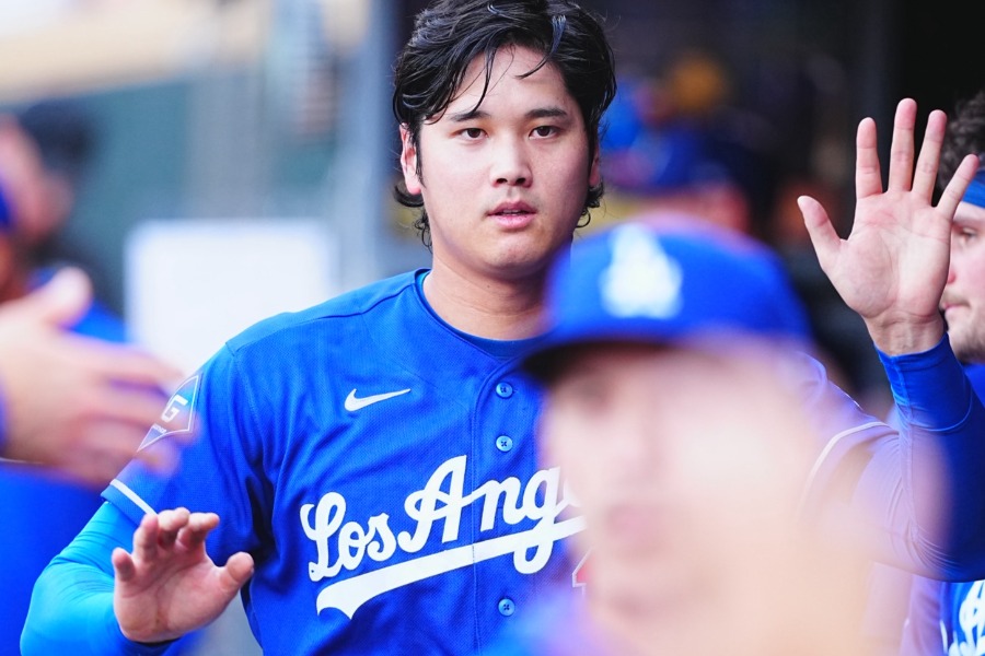 ツインズ戦に出場したドジャース・大谷翔平【写真：荒川祐史】