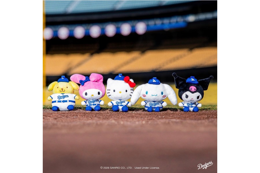 公式SNSが公開したサンリオの人気キャラクター【写真提供：ドジャース】