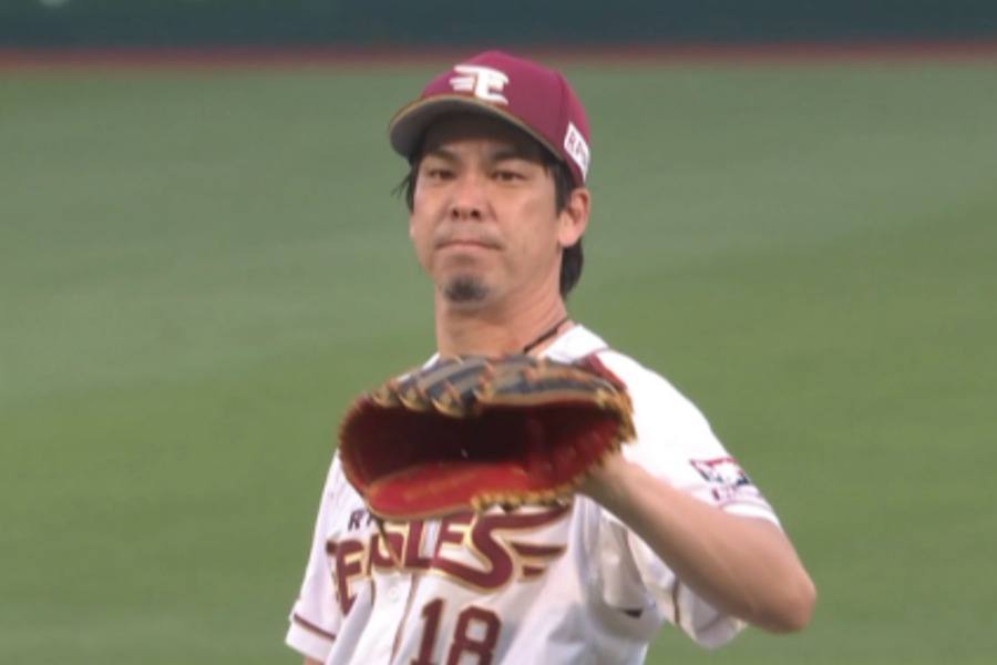 西武戦に先発した楽天・前田健太【画像：パーソル パ・リーグTV】