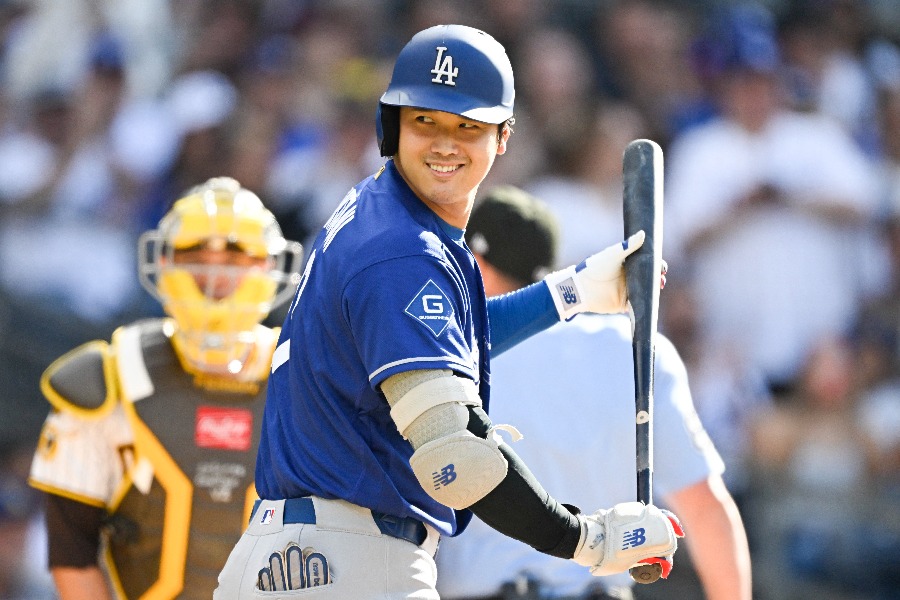パドレス戦に出場したドジャース・大谷翔平【写真：ロイター】