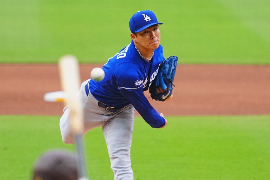 パドレス戦に先発したドジャース・山本由伸【写真：荒川祐史】