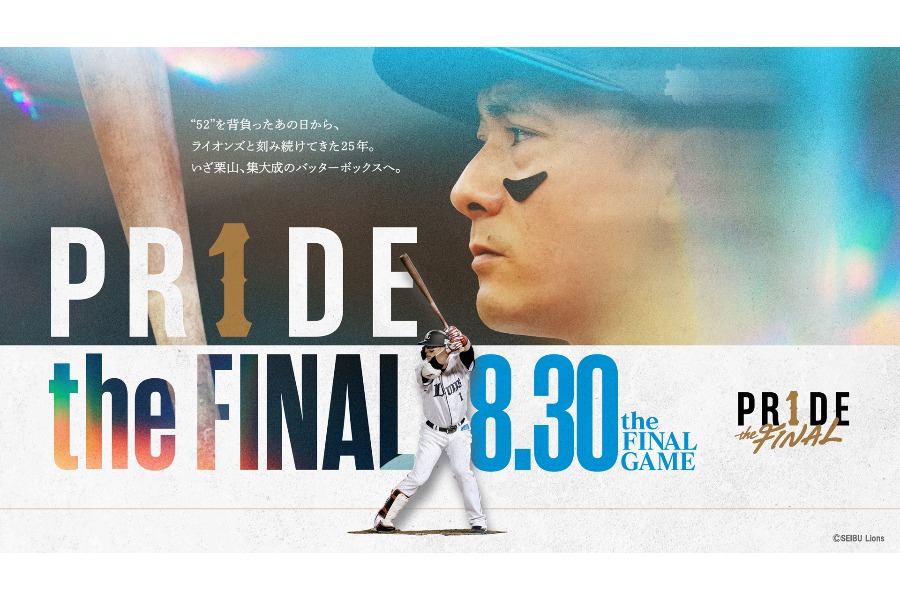 西武・栗山匠の引退試合が8月30日楽天戦で行われる【写真：球団提供】