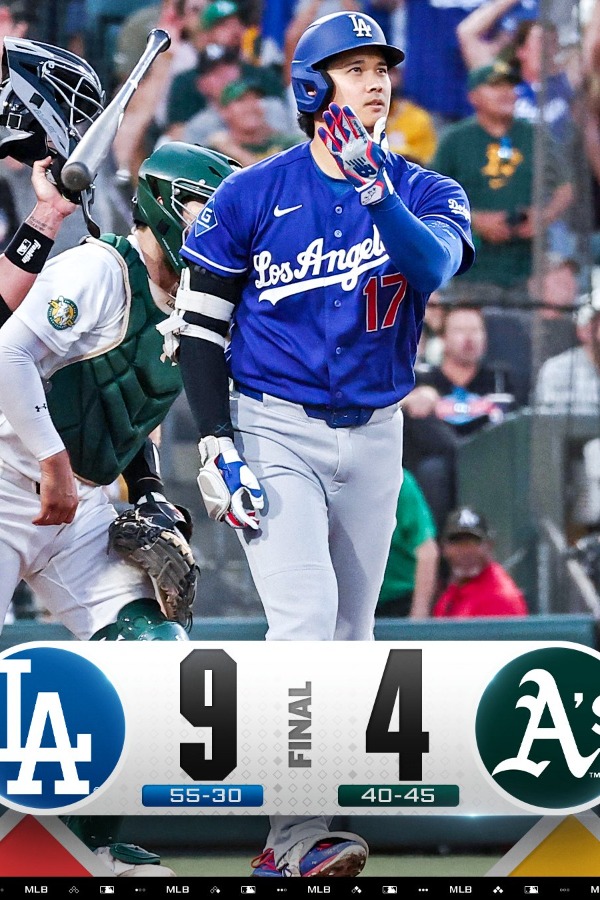 MLBが投稿した試合結果の画像【画像：MLB公式Xより】