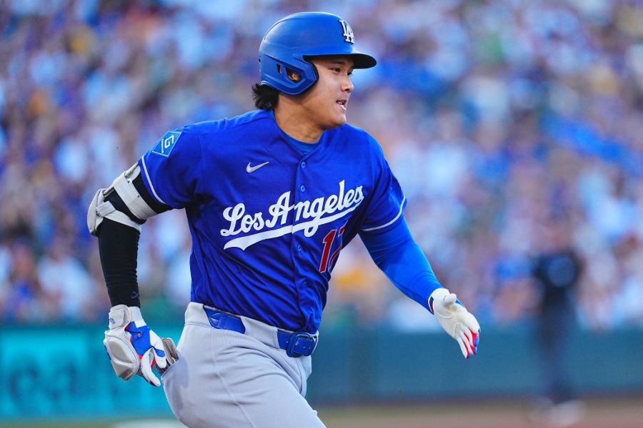 アスレチックス戦に出場したドジャース・大谷翔平【写真:荒川祐史】