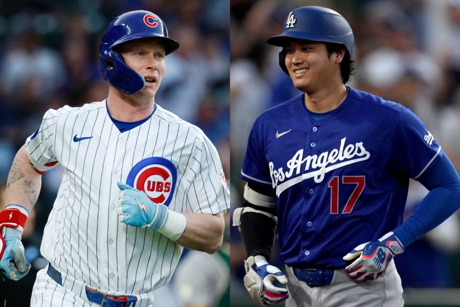 ドジャース・大谷翔平(右)とカブスのピート・クロウ=アームストロング【写真:ロイター】