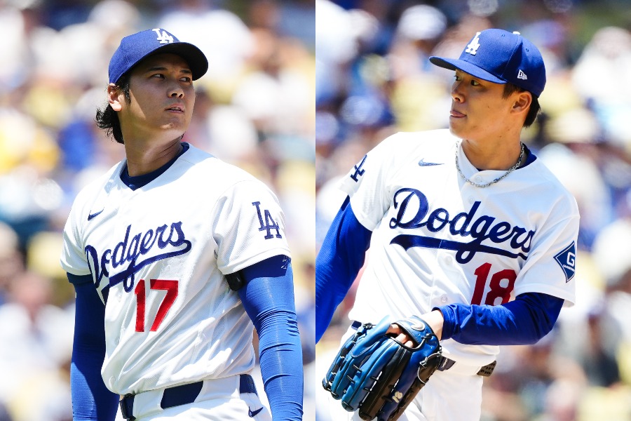 ドジャース・大谷翔平(左)と山本由伸【写真:黒澤崇】