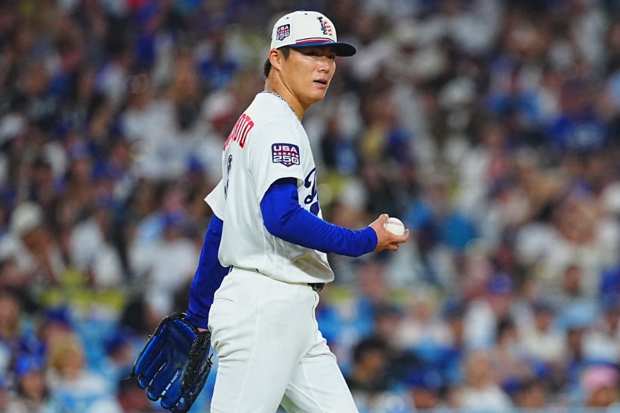 パドレス戦に先発したドジャース・山本由伸【写真：荒川祐史】