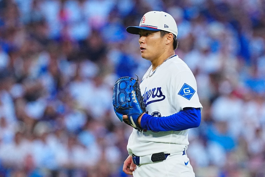 パドレス戦に先発したドジャース・山本由伸【写真：荒川祐史】
