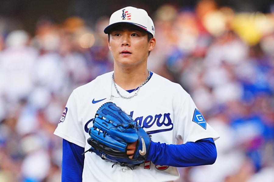 パドレス戦に先発したドジャース・山本由伸【写真:荒川祐史】