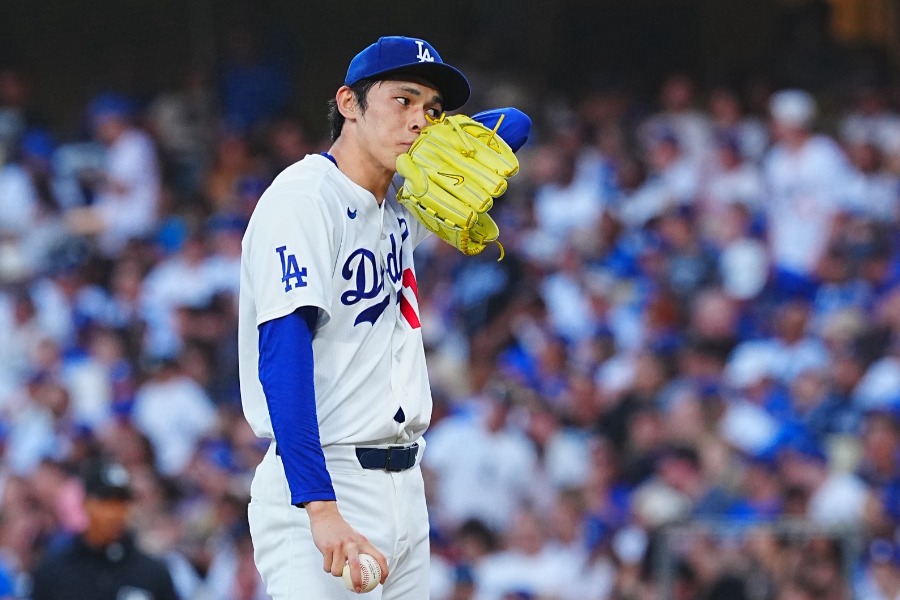 ロッキーズ戦に先発したドジャース・佐々木朗希【写真:荒川祐史】