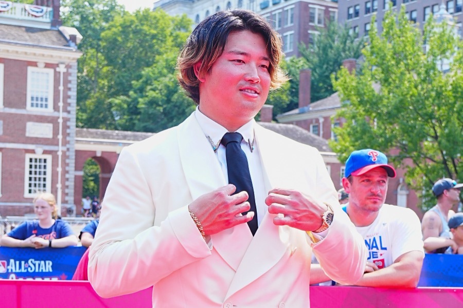 レッドカーペットに登場したWソックス・村上宗隆【写真:荒川祐史】
