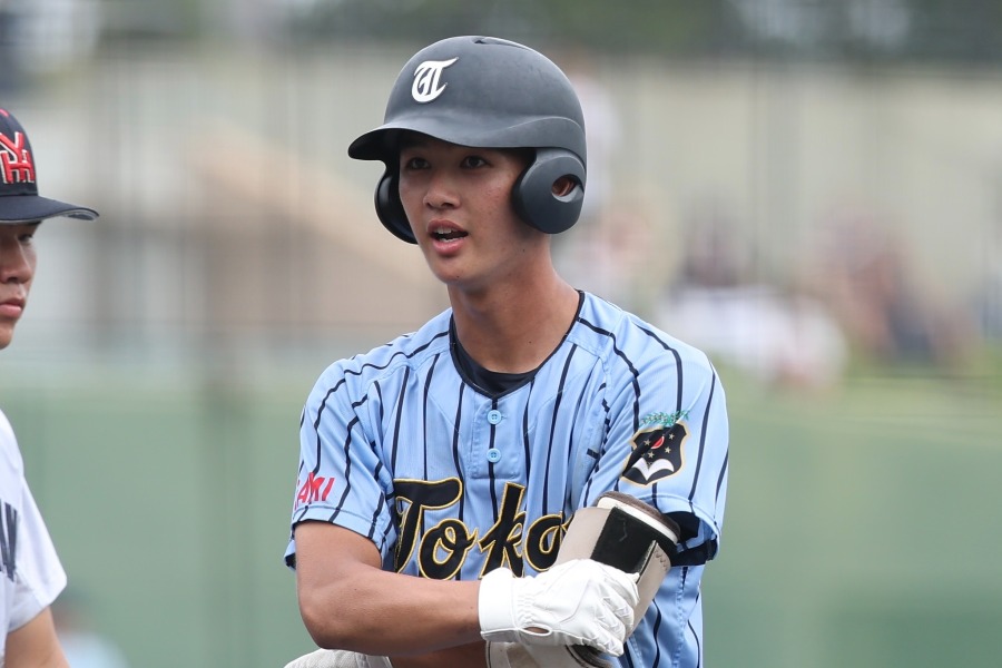 横浜戦で3安打を放った東海大相模・竹内球太【写真:加治屋友輝】