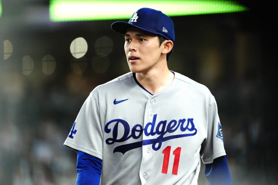 ヤンキース戦に先発したドジャース・佐々木朗希【写真：黒澤崇】