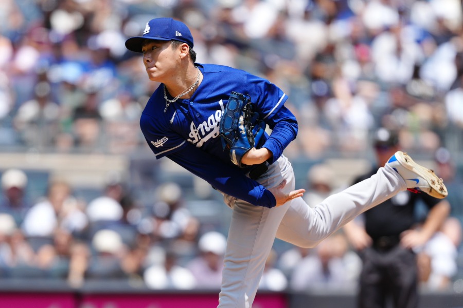 ヤンキース戦に先発したドジャース・山本由伸【写真:黒澤崇】