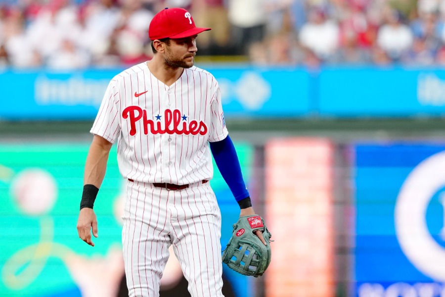 ドジャース戦に出場するフィリーズのトレイ・ターナー【写真:黒澤崇】