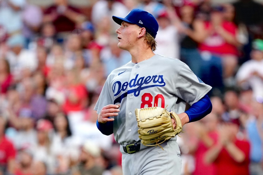フィリーズ戦に先発したドジャースのエメ・シーハン【写真:黒澤崇】