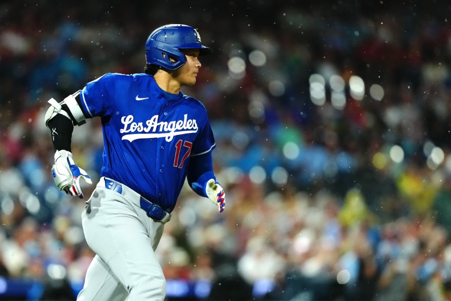 フィリーズ戦で安打を放ったドジャース・大谷翔平【写真:黒澤崇】