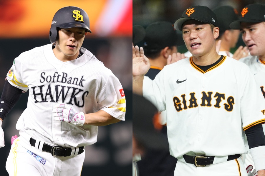 ソフトバンク・柳田悠岐（左）と巨人・坂本勇人【写真：栗木一考、小林靖】