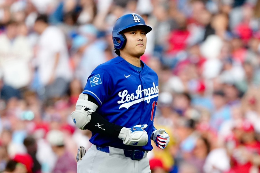 フィリーズ戦に出場したドジャース・大谷翔平【写真：黒澤崇】