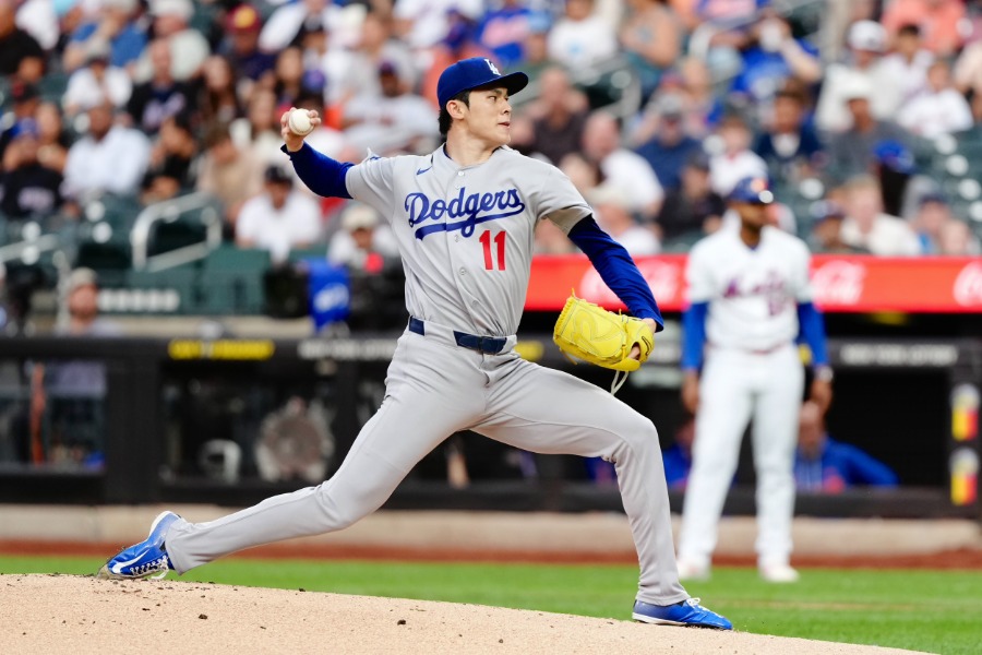 メッツ戦に先発し4勝目を挙げたドジャース・佐々木朗希【写真:黒澤崇】