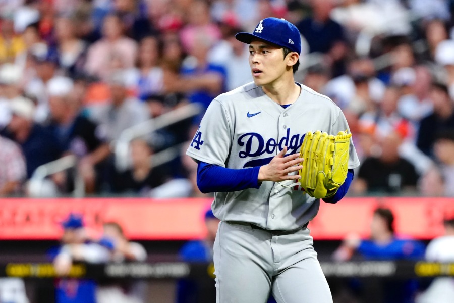 メッツ戦に先発し4勝目を挙げたドジャース・佐々木朗希【写真:黒澤崇】
