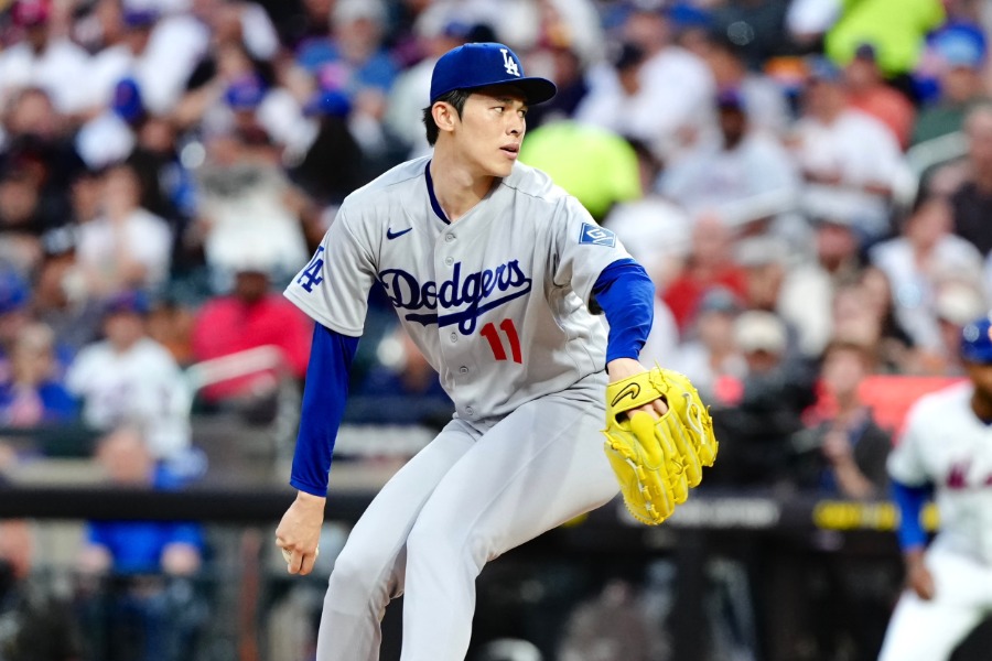 メッツ戦に先発したドジャース・佐々木朗希【写真：黒澤崇】