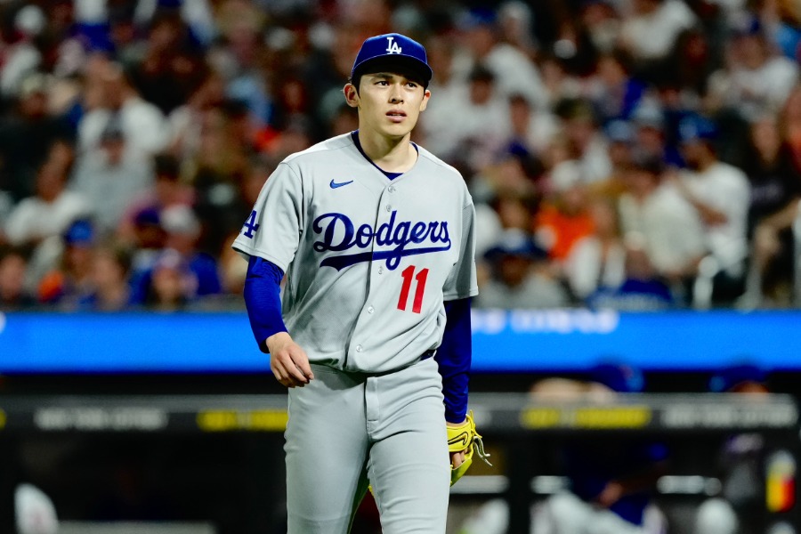 メッツ戦に先発し4勝目を挙げたドジャース・佐々木朗希【写真:黒澤崇】