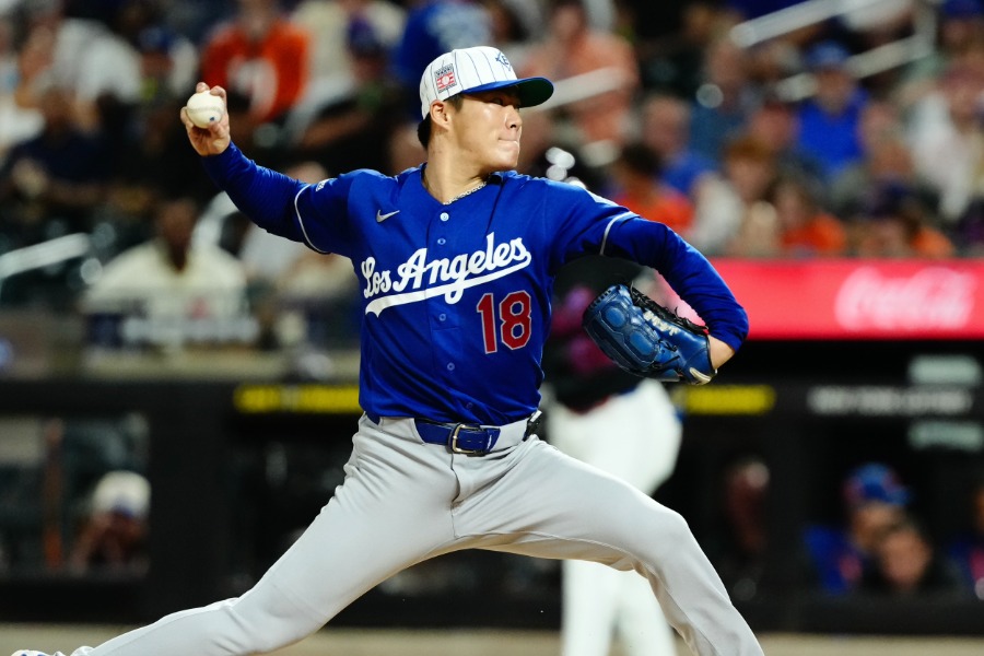 メッツ戦に先発し11勝目を挙げたドジャース・山本由伸【写真:黒澤崇】