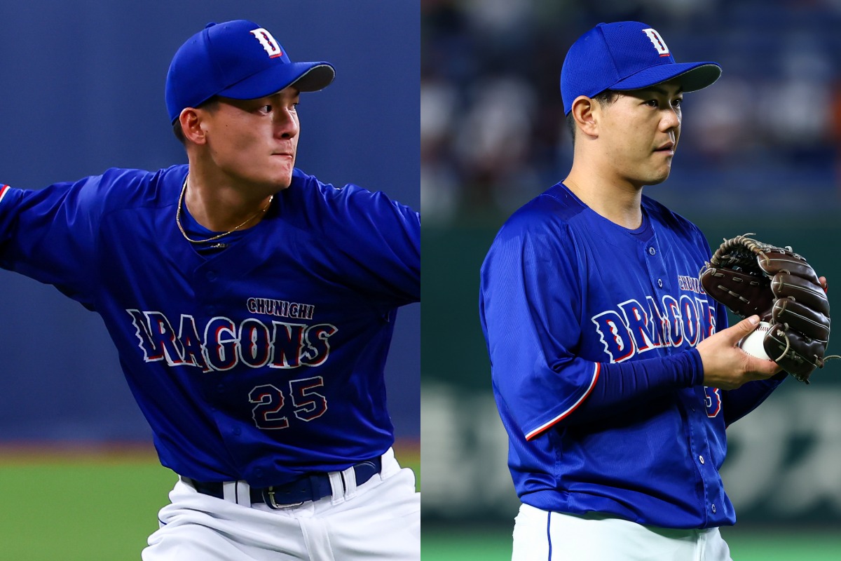 石川昂弥（左）は向上心から“ライバル”高橋周平にアドバイスを求めることも【写真：加治屋友輝】