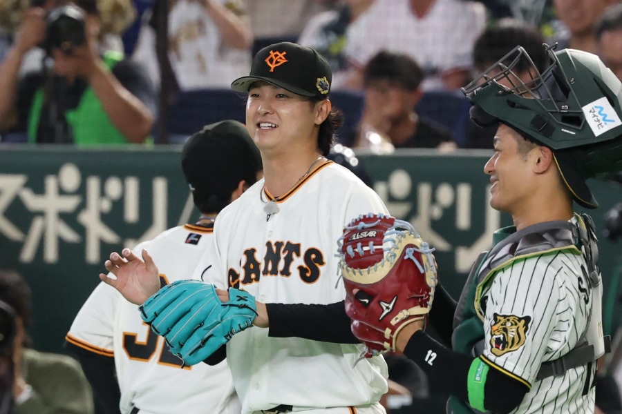 セ・リーグの5番手で登板した巨人・田中瑛斗【写真：栗木一考】