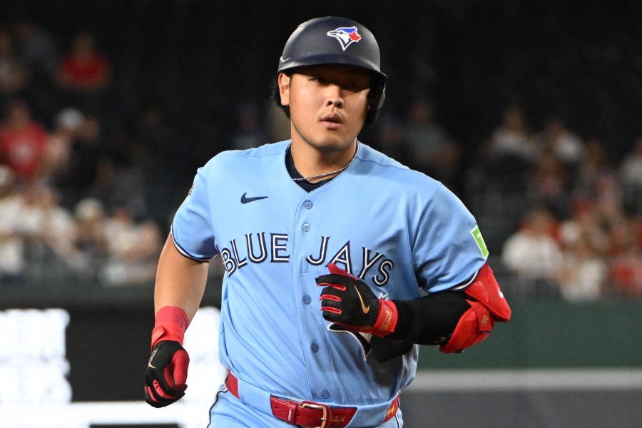 ナショナルズ戦で本塁打を放ったBジェイズ・岡本和真【写真：アフロ】