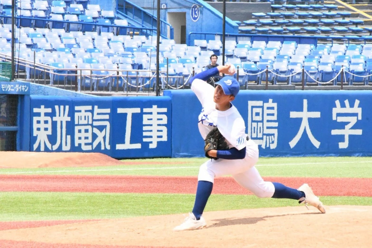 エースナンバーを背負った郁文館・斎藤拓未【写真：豊嶋彬】