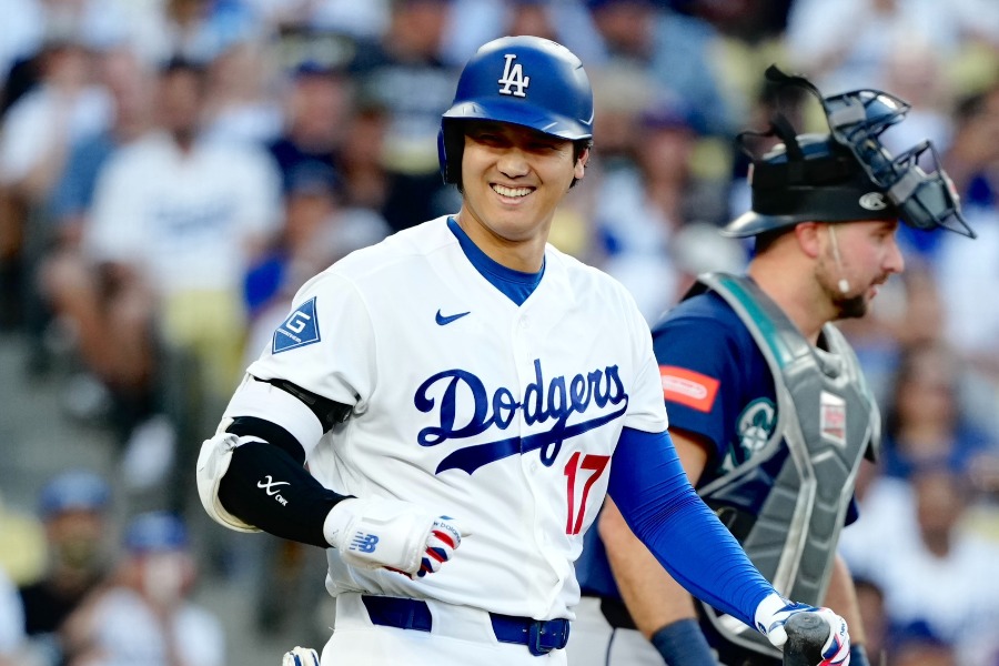 マリナーズ戦に出場したドジャース・大谷翔平【写真：黒澤崇】