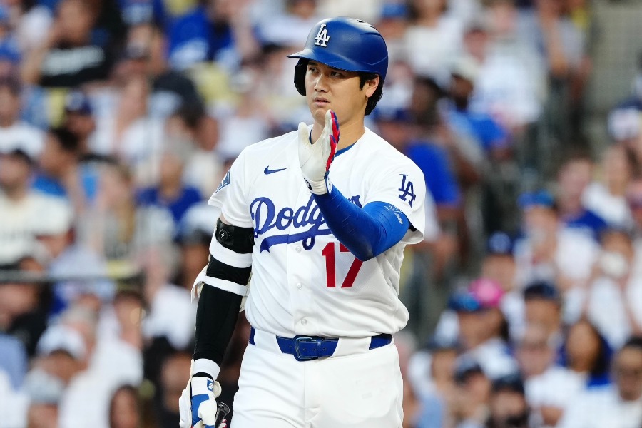 マリナーズ戦に出場したドジャース・大谷翔平【写真:黒澤崇】