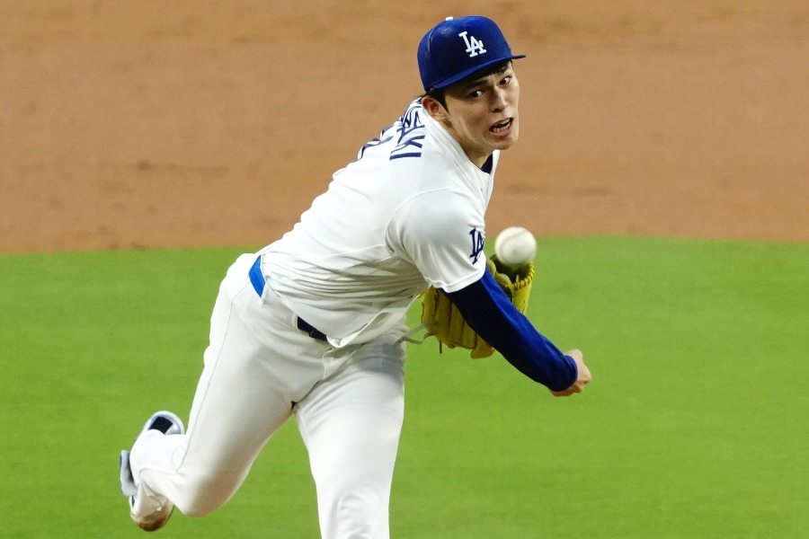 マリナーズ戦に先発したドジャース・佐々木朗希【写真:黒澤崇】