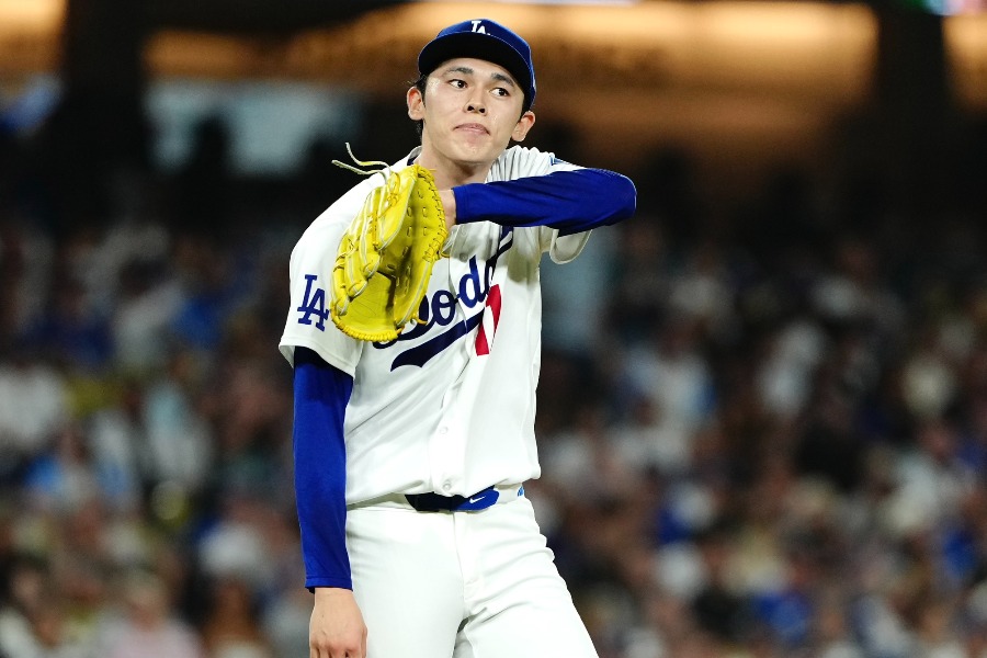 マリナーズ戦に先発したドジャース・佐々木朗希【写真:黒澤崇】