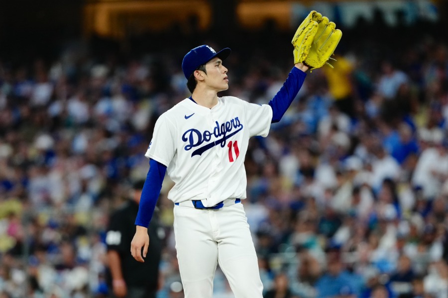 マリナーズ戦に先発したドジャース・佐々木朗希【写真：黒澤崇】