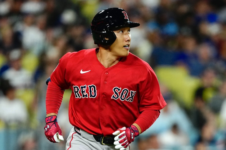 ドジャース戦に出場したレッドソックス・吉田正尚【写真:黒澤崇】