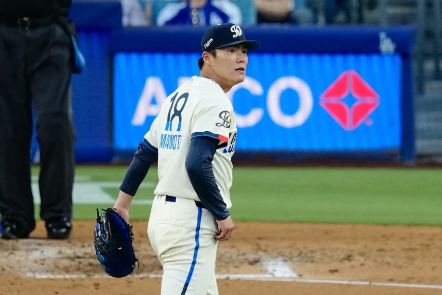 Rソックス戦に先発したドジャース・山本由伸【写真:黒澤崇】