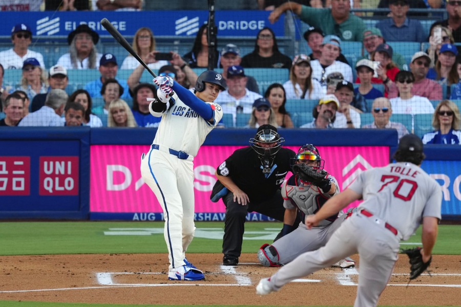 Rソックス戦に「1番・DH」で先発したドジャース・大谷翔平【写真:黒澤崇】
