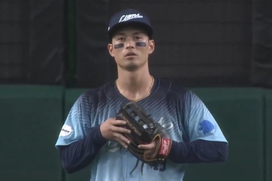 オリックス戦に出場した西武・若林楽人【画像：パーソル パ・リーグTV】
